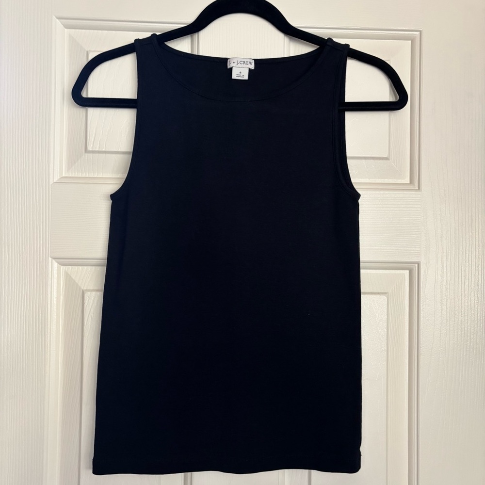 J. Crew Black Open Neck Cami Tank Top
